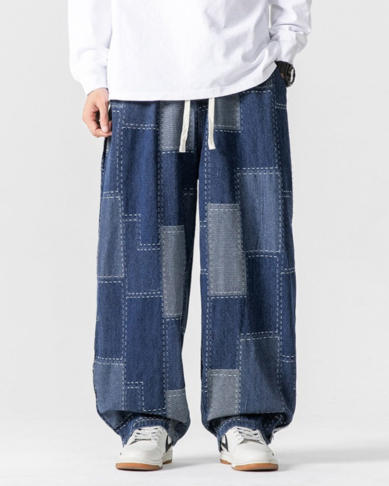 Chic Plaid Hakama Trousers - hakama trousers - Stylish Plaid Hakama Trousers for Contemporary Wear - Main view