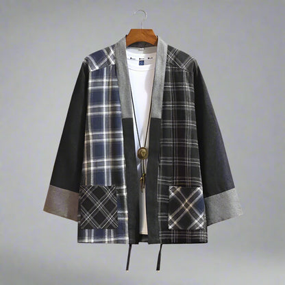 Chic Plaid Kimono Wrap -  cotton kimono - Stylish Plaid Kimono Wrap for Effortless Layering - View 4