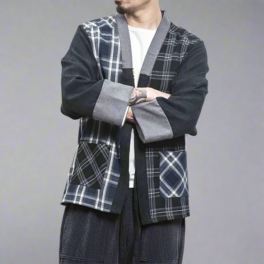 Chic Plaid Kimono Wrap - plaid kimono - Stylish Plaid Kimono Wrap for Effortless Layering - View 2