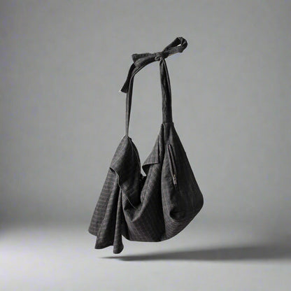 Chic Plaid Wool Hobo Bag - plaid bag - Chic Plaid Wool Hobo Bag for Everyday Style - Main view