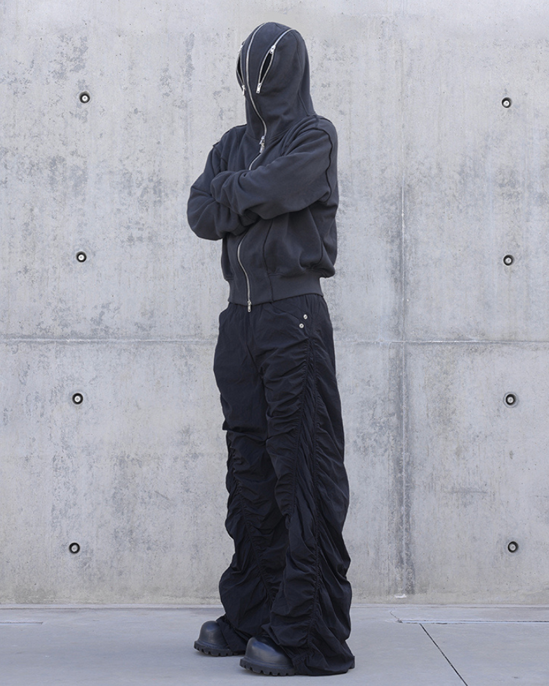 Chic Pleated Spiral Casual Pants -  techwear - Trendy Pleated Spiral Casual Pants for Unique Style - View 7