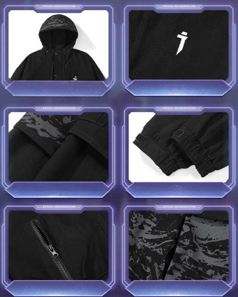 Chic Printed Big Pocket Hoodie - functional hoodie - Chic Printed Big Pocket Hoodie for Style and Functionality - View 10