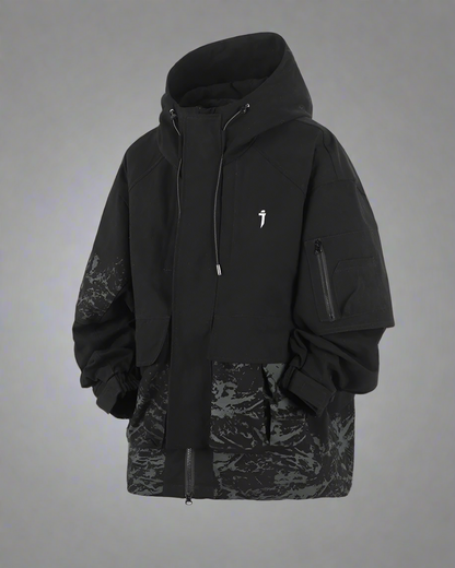 Chic Printed Big Pocket Hoodie -  techwear - Chic Printed Big Pocket Hoodie for Style and Functionality - View 8