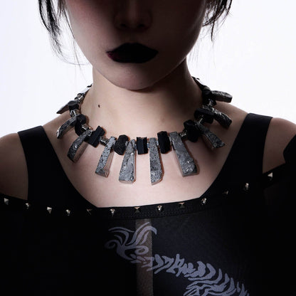 Chic Reversible Distressed Necklace - reversible necklace - Reversible Distressed Metal Necklace for Versatile Style - View 2