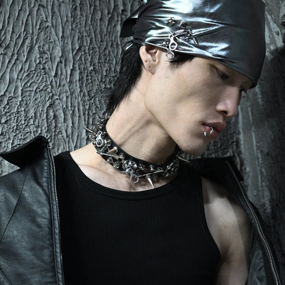 Chic Rivet PU Choker -  adjustable choker - Chic Rivet PU Choker for a Contemporary Look - View 3