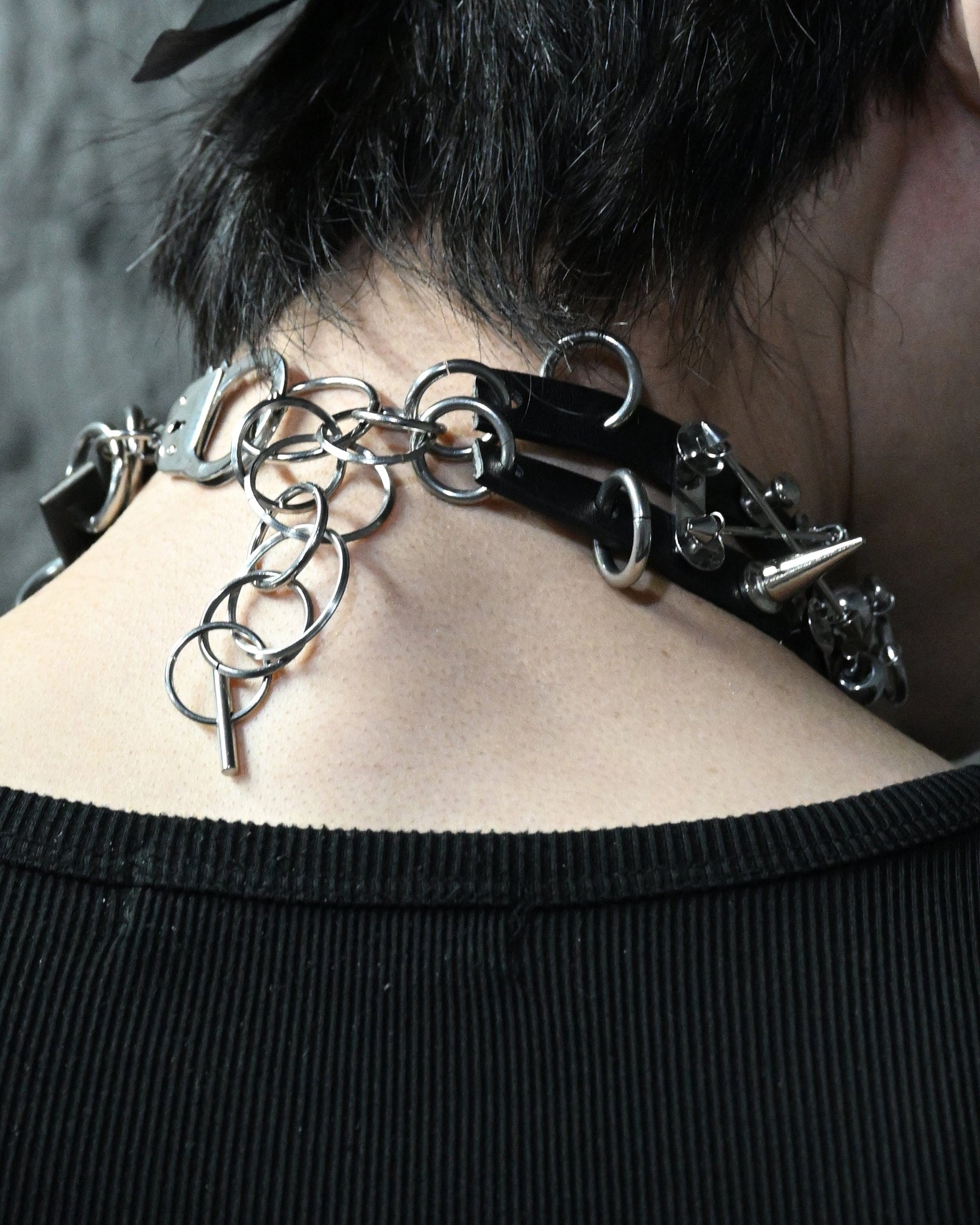 Chic Rivet PU Choker -  choker with rivet accents - Chic Rivet PU Choker for a Contemporary Look - View 12
