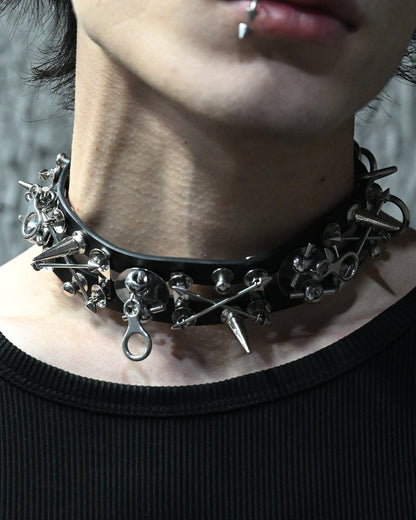 Chic Rivet PU Choker - pu choker - Chic Rivet PU Choker for a Contemporary Look - View 8