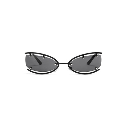 Chic Semi-Open Frame Sunglasses -  modern design sunglasses - Chic Semi-Open Frame Sunglasses for Trendy Looks - View 12