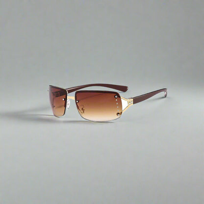 Chic Semi-Rim Gradient Shades -  chic eyewear - Chic Semi-Rim Gradient Sunglasses for Modern Style - View 10