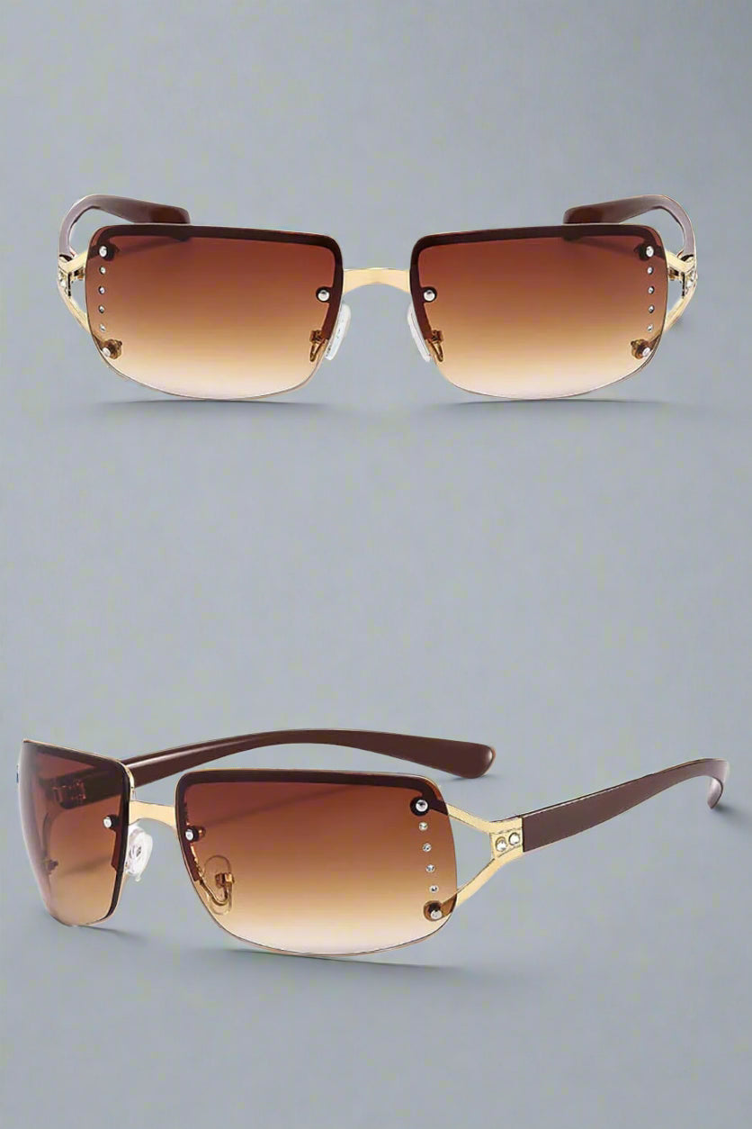 Chic Semi-Rim Gradient Shades -  chic eyewear - Chic Semi-Rim Gradient Sunglasses for Modern Style - View 17