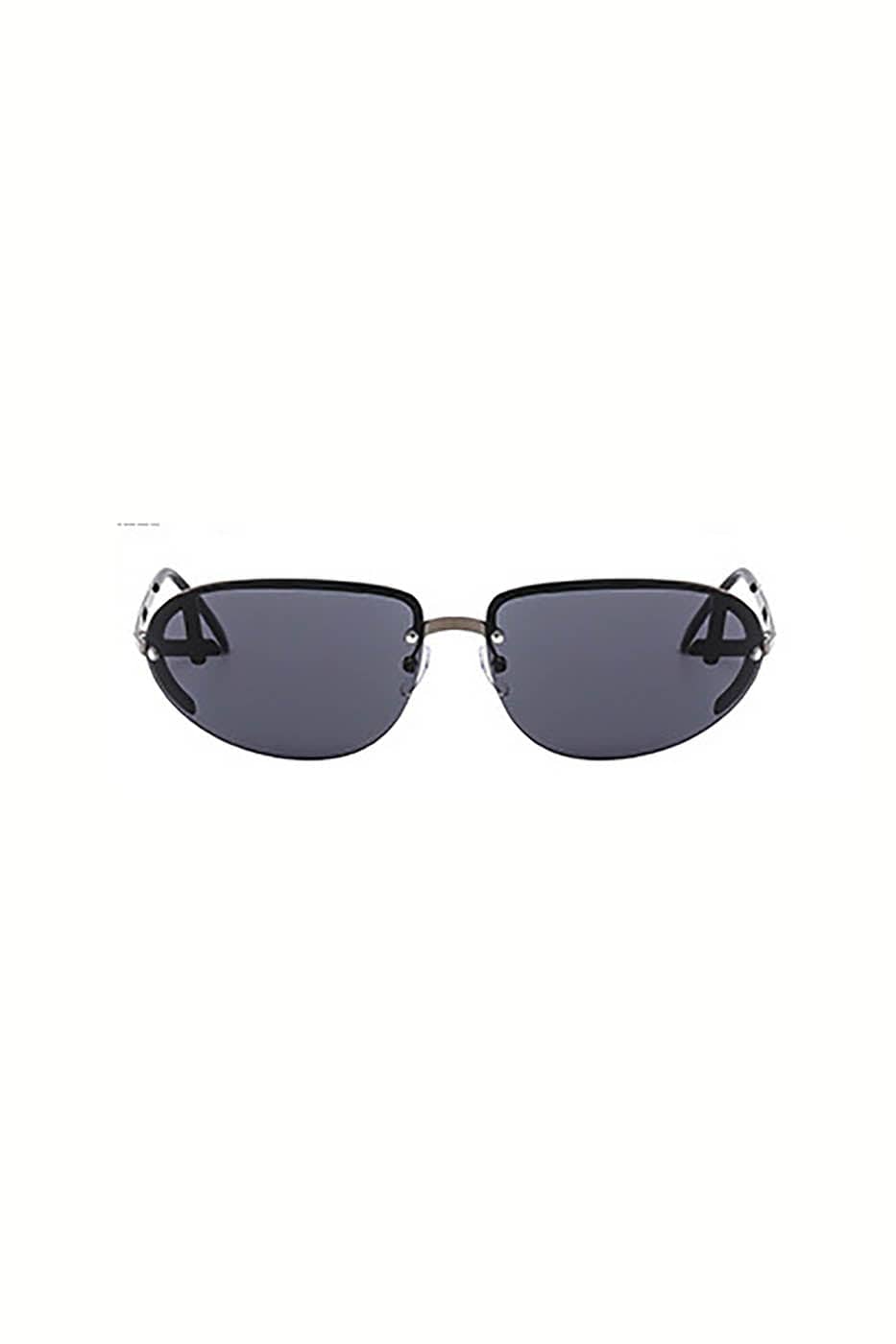 Chic Semi-Rim Oval Shades - oval sunglasses - Stylish Semi-Rim Oval Sunglasses with Gradient Lenses - View 9