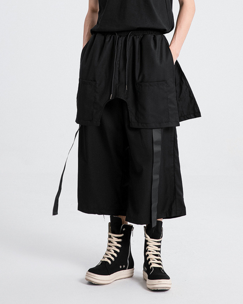 Chic Short Hakama Trousers - hakama trousers - Chic Short Hakama Trousers for Modern Style - Main view