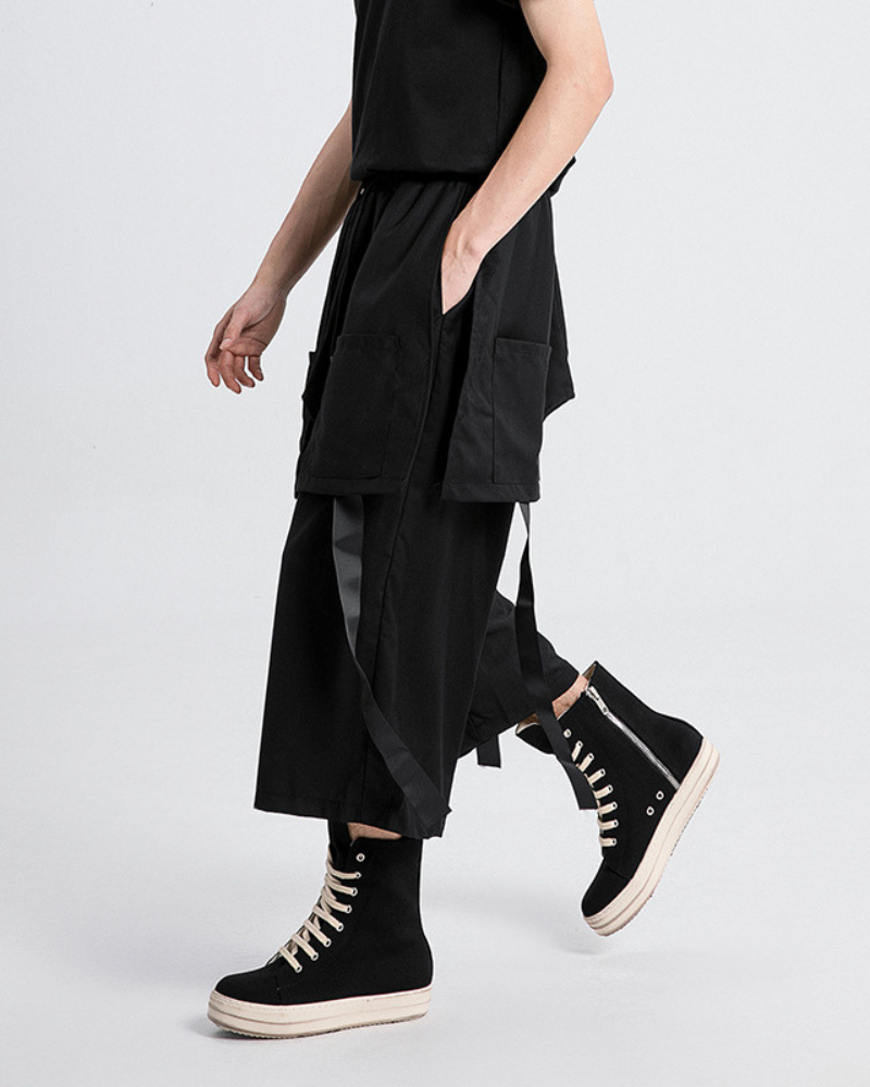 Chic Short Hakama Trousers - traditional japanese trousers - Chic Short Hakama Trousers for Modern Style - View 2