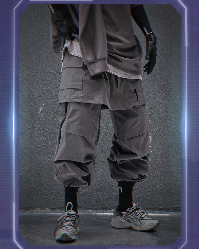 Chic Skirt Hem Cargo Pants -  futuristic style - Chic Skirt Hem Cargo Pants for a Trendy Look - View 6