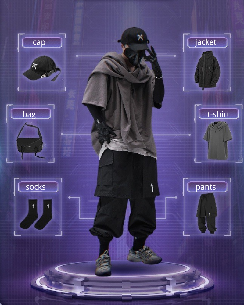 Chic Skirt Hem Cargo Pants -  stylish techwear pants - Chic Skirt Hem Cargo Pants for a Trendy Look - View 7