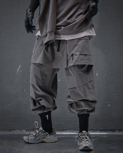Chic Skirt Hem Cargo Pants - two-piece skirt pants - Chic Skirt Hem Cargo Pants for a Trendy Look - View 2