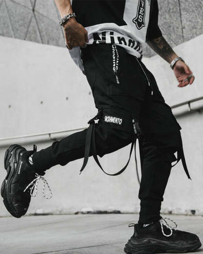 Chic Slim Fit Cargo Trousers -  black pants - Chic Slim Fit Cargo Trousers for Everyday Style - View 3