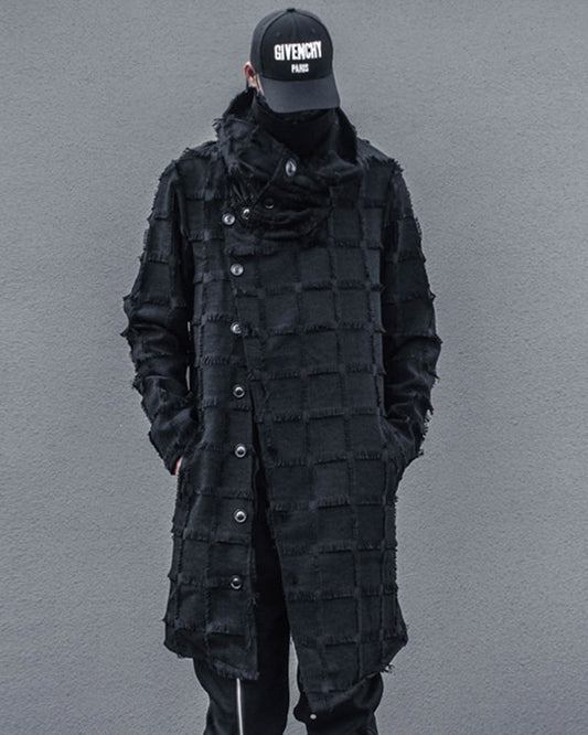Chic Stripe Fringe Long Coat - long coat - Chic Stripe Fringe Long Coat for Modern Style - Main view