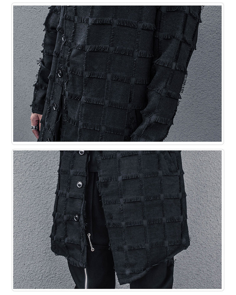Chic Stripe Fringe Long Coat - stylish long coat - Chic Stripe Fringe Long Coat for Modern Style - View 9