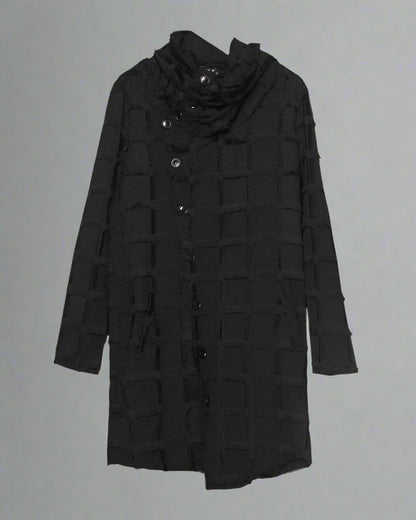 Chic Stripe Fringe Long Coat -  techwear coat - Chic Stripe Fringe Long Coat for Modern Style - View 7