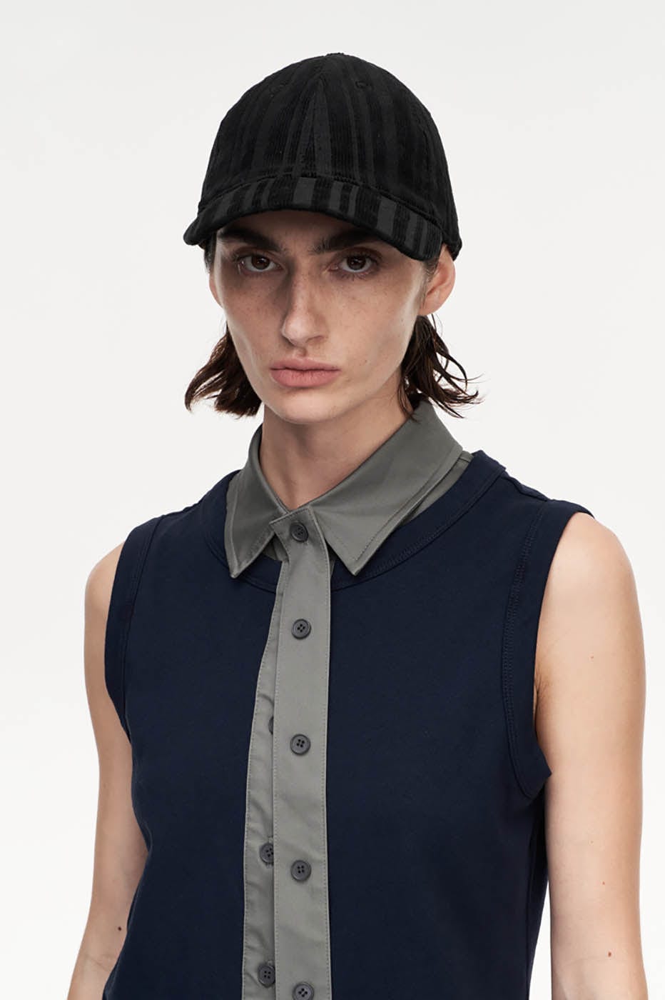 Chic Striped Corduroy Cap -  streetwear - Stylish Striped Corduroy Cap for Everyday Wear - View 7