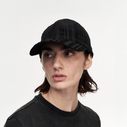 Chic Striped Corduroy Cap - striped cap - Stylish Striped Corduroy Cap for Everyday Wear - Main view