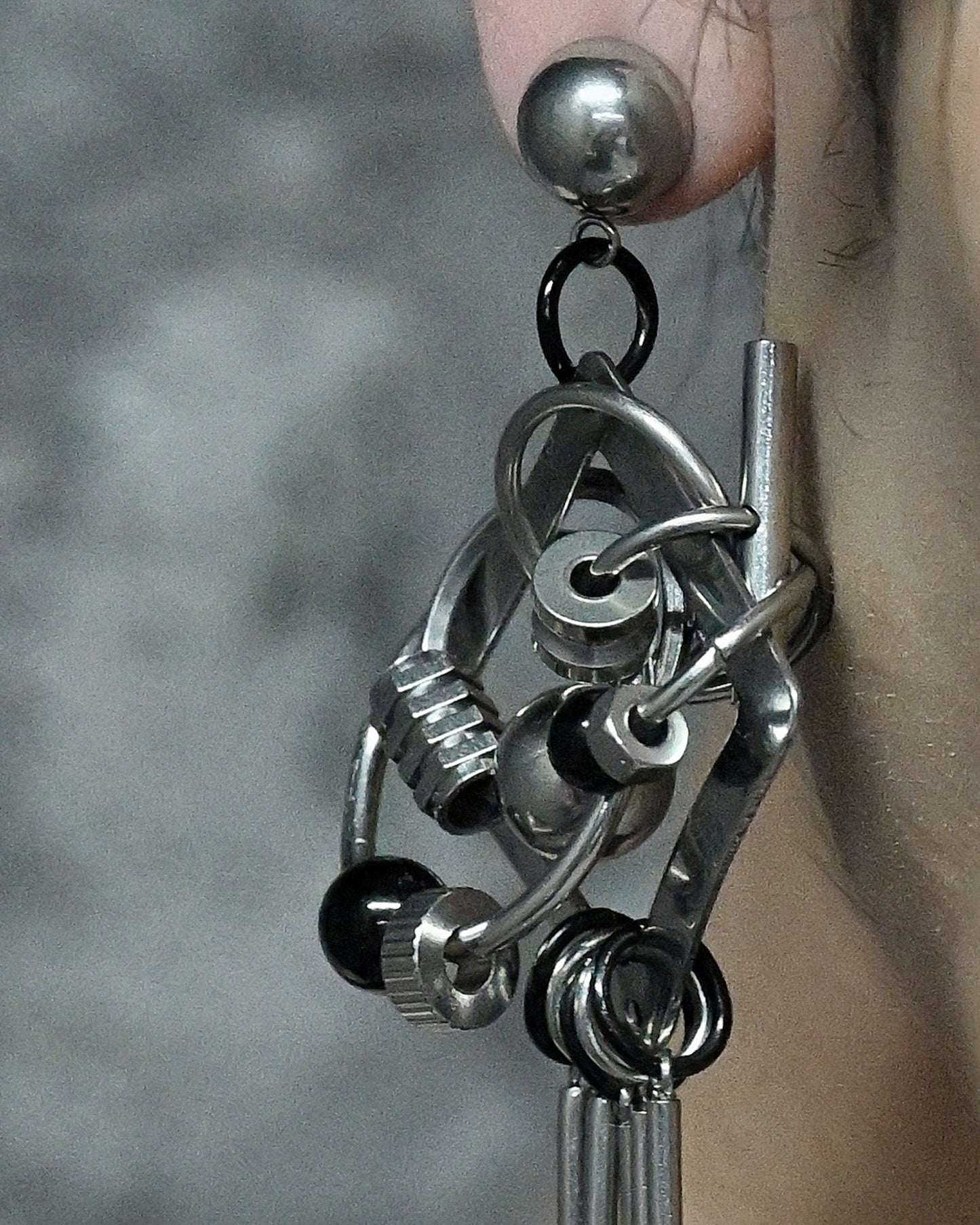Chic Tassel Ear Clips -  streetwear jewelry - Chic Tassel Ear Clips with Unique Mechanical Design - View 7