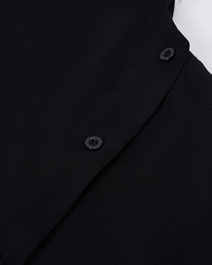 Chic Techwear Relaxed Collar Shirt -  black shirt - Relaxed Collar Techwear Shirt for Street Style - View 10