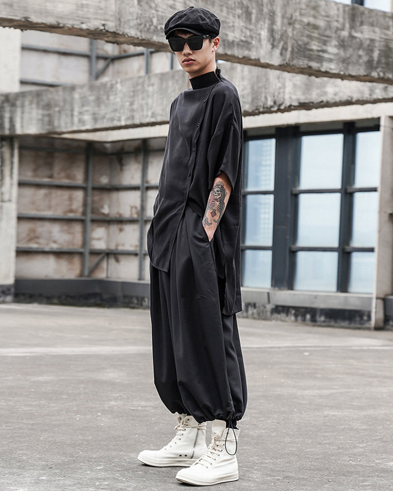 Chic Techwear Relaxed Collar Shirt -  layering shirt - Relaxed Collar Techwear Shirt for Street Style - View 5