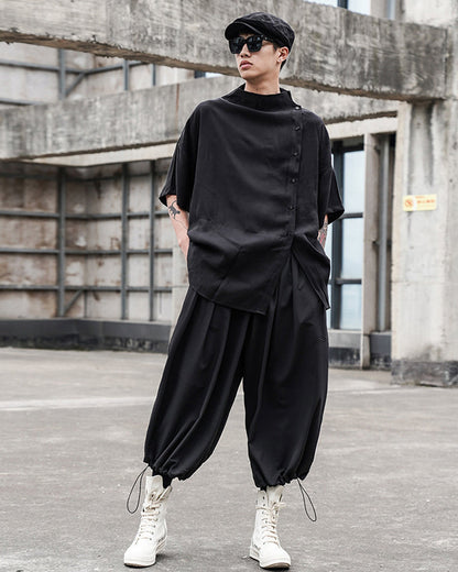 Chic Techwear Relaxed Collar Shirt -  relaxed shirt - Relaxed Collar Techwear Shirt for Street Style - View 6