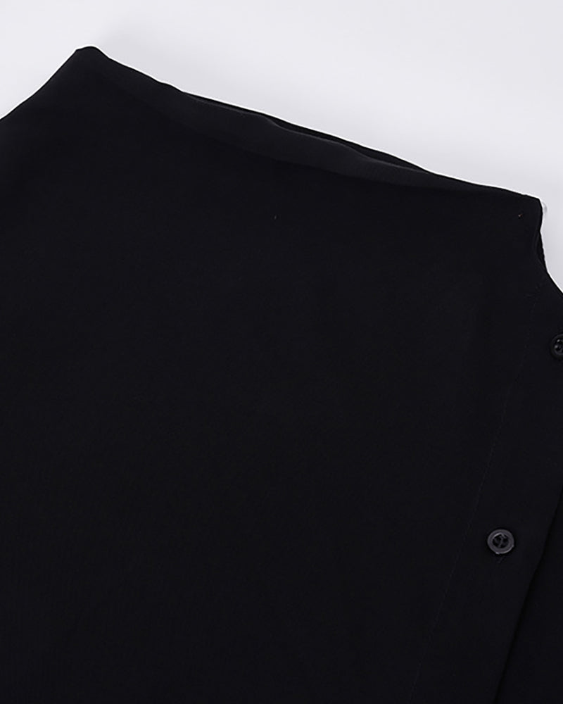 Chic Techwear Relaxed Collar Shirt - techwear - Relaxed Collar Techwear Shirt for Street Style - View 9