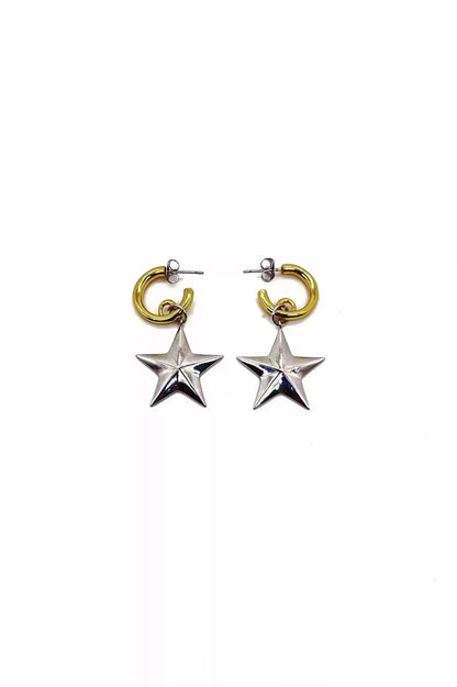 Chic Two-Tone Pentagram Drops - pentagram earrings - Stylish Two-Tone Pentagram Drop Earrings - View 7