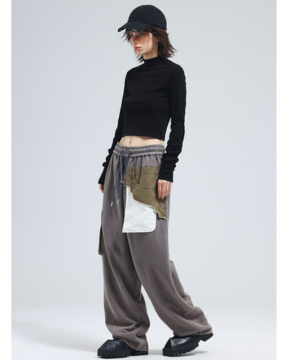 Chic Unisex Wide Leg Pants -  cargo pants - Futuristic Unisex Wide Leg Cargo Pants for Everyday Style - View 4