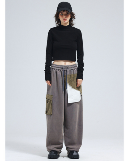 Chic Unisex Wide Leg Pants -  techwear - Futuristic Unisex Wide Leg Cargo Pants for Everyday Style - View 6