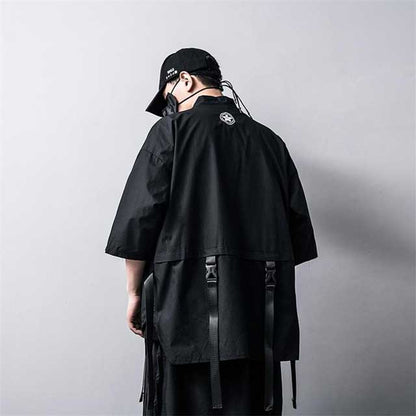 Chic Urban Kimono Layering -  haori - Stylish Urban Kimono Cardigan with Pockets - View 3