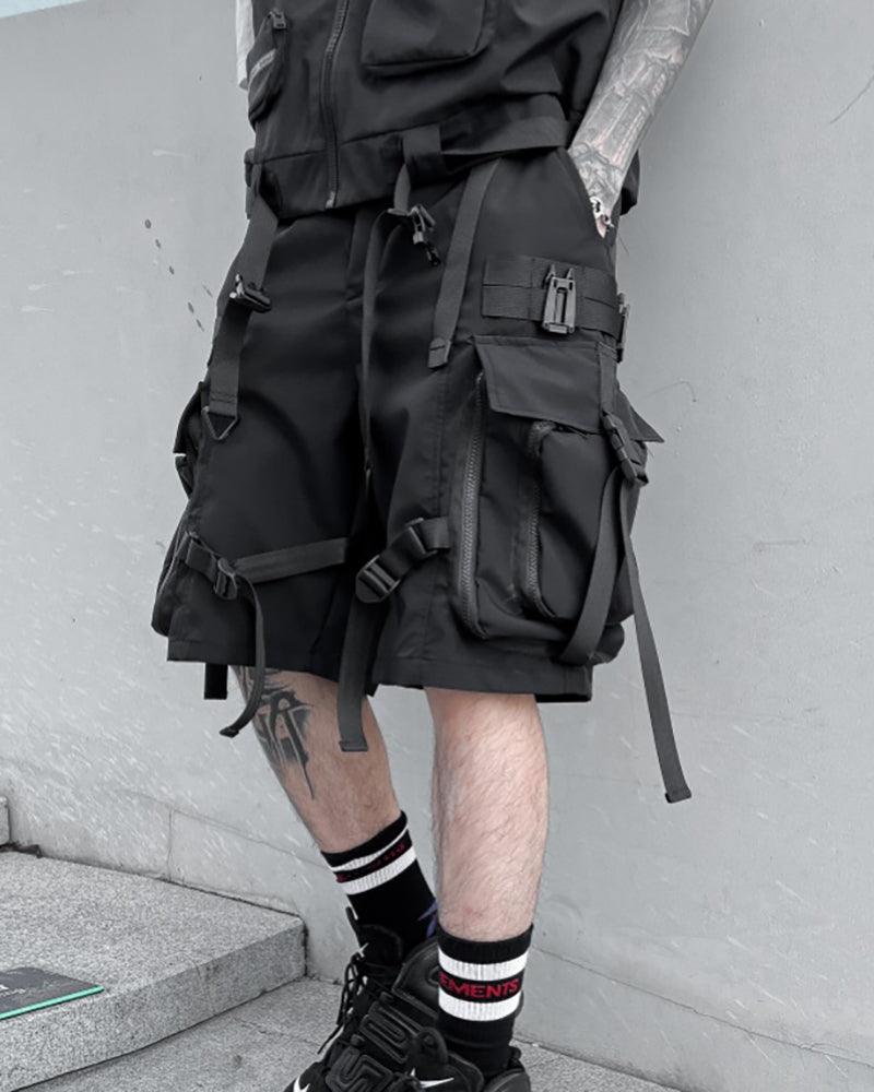 Chic Utility Cargo Shorts - Summer Techwear - Chic Utility Cargo Shorts for Modern Adventurers - View 3