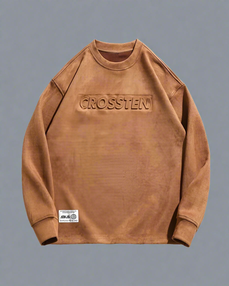 Chic Vintage Suede Oversized Sweatshirt - luxurious suede texture - Chic Vintage Suede Oversized Sweatshirt for Cozy Days - View 9