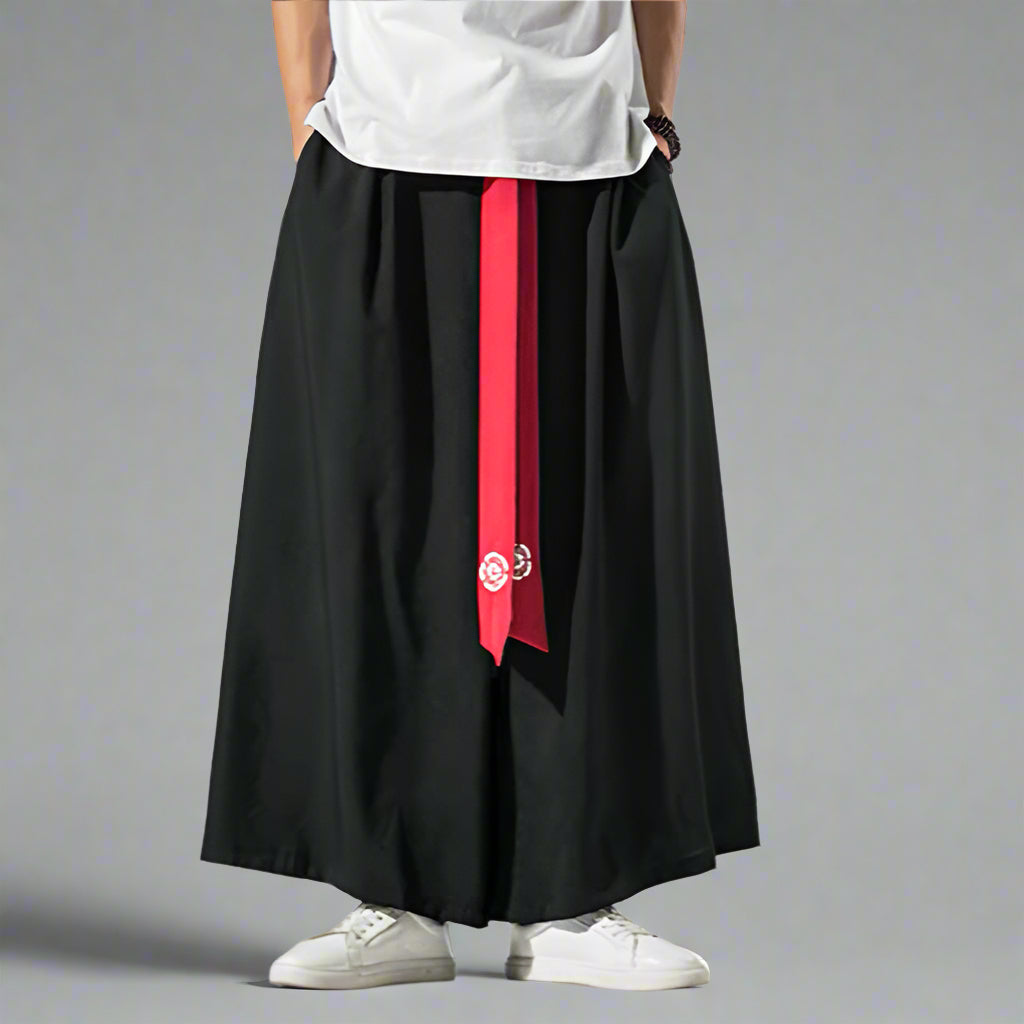 Chic Wide-Legged Trousers - elegant hakama style pants - Elegant Wide-Legged Hakama Pants for Comfort and Style - Main view