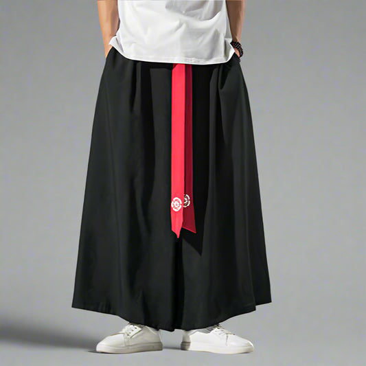 Chic Wide-Legged Trousers - elegant hakama style pants - Elegant Wide-Legged Hakama Pants for Comfort and Style - Main view