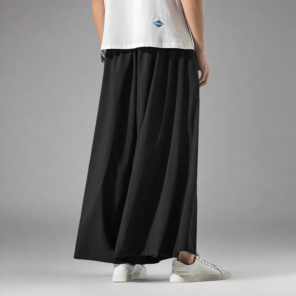 Chic Wide-Legged Trousers - elegant hakama style pants - Elegant Wide-Legged Hakama Pants for Comfort and Style - View 9