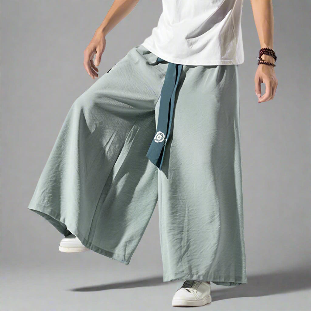 Chic Wide-Legged Trousers -  hakama pants - Elegant Wide-Legged Hakama Pants for Comfort and Style - View 6
