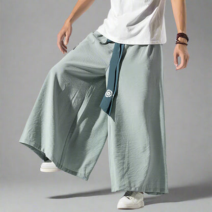 Chic Wide-Legged Trousers -  hakama pants - Elegant Wide-Legged Hakama Pants for Comfort and Style - View 6