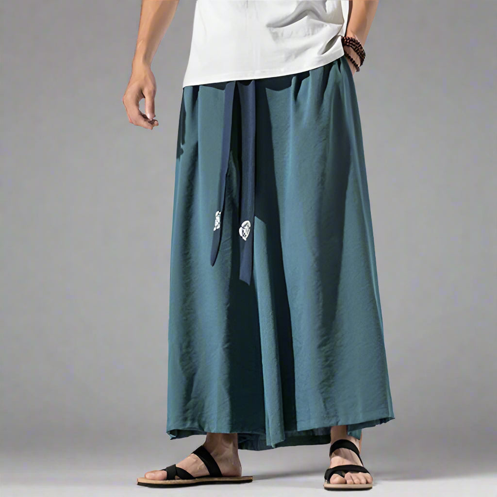 Chic Wide-Legged Trousers - wide-legged trousers - Elegant Wide-Legged Hakama Pants for Comfort and Style - View 2