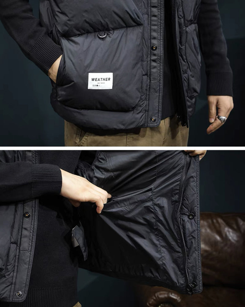 Chic Winter Stand Collar Vest -  techwear - Chic Winter Stand Collar Vest for Urban Adventures - View 8