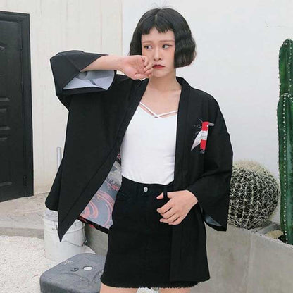 Chic Women's Kimono Wrap -  haori - Stylish Women's Kimono Wrap for Effortless Layering - View 4