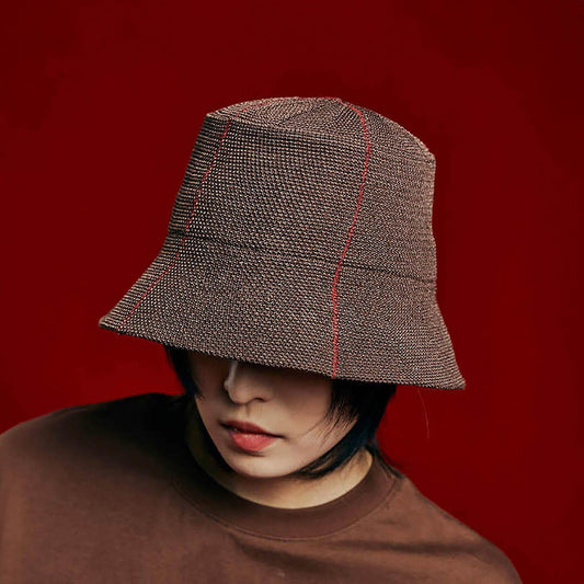 Chic Woven Bucket Hat - bucket hat - Stylish Woven Bucket Hat for Sun Protection - Main view