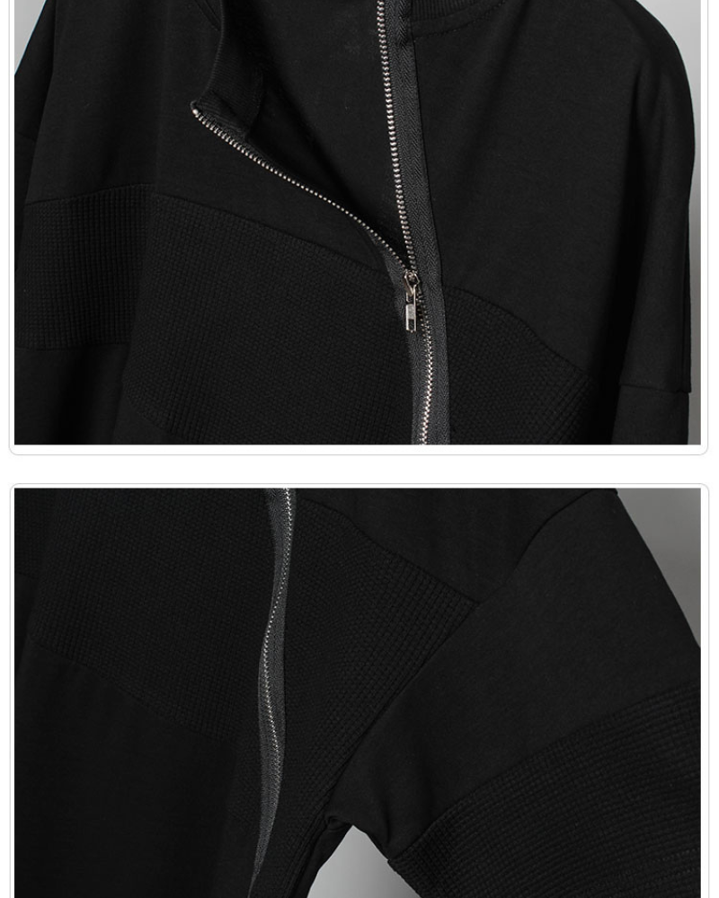 Chic Zippered Triangle Hem Tee - zippered tee - Chic Zippered Triangle Hem Tee for Modern Style - View 10
