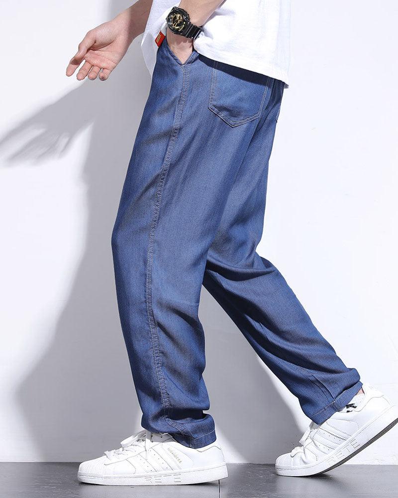 Chill-Ready Silk Denim Trousers - Summer Techwear - Chill-Ready Silk Denim Trousers for Summer Comfort - View 2