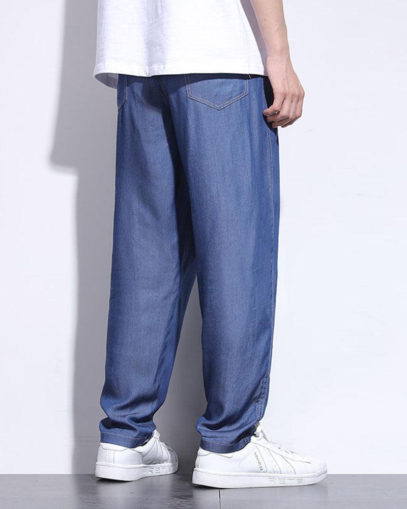 Chill-Ready Silk Denim Trousers - summer wear pants - Chill-Ready Silk Denim Trousers for Summer Comfort - View 3