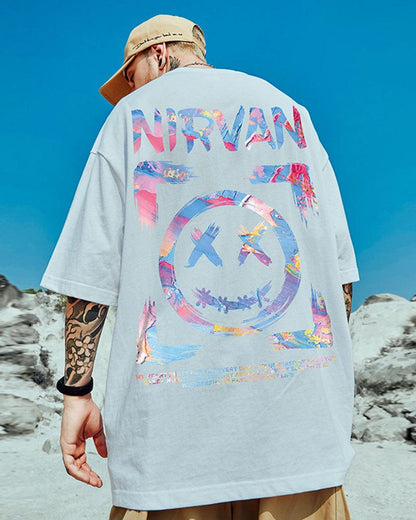 Chill Smiley Graphic Tee - graphic tee - Chill Smiley Graphic Tee for Comfortable Street Style - View 2